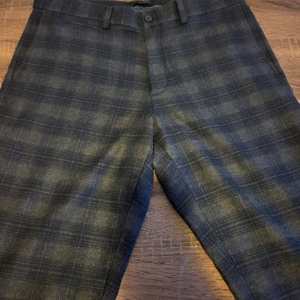 Banana Republic Plaid Dress Pants - Black and Gray